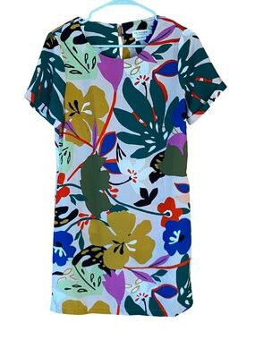 Lili Sidonio Molly Bracken floral retro tropical mini shift dress size small